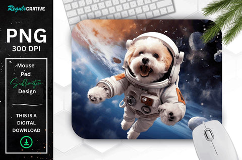 Cute Astronaunt Dog Mouse Pad Bundle Sublimation Regulrcrative 