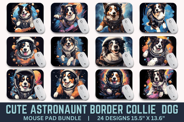 Cute Astronaunt Dog Mouse Pad Bundle Sublimation Regulrcrative 