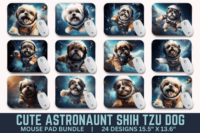 Cute Astronaunt Dog Mouse Pad Bundle Sublimation Regulrcrative 