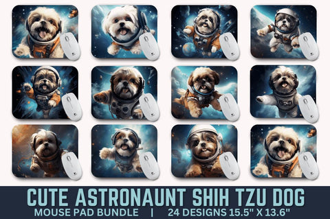 Cute Astronaunt Dog Mouse Pad Bundle Sublimation Regulrcrative 