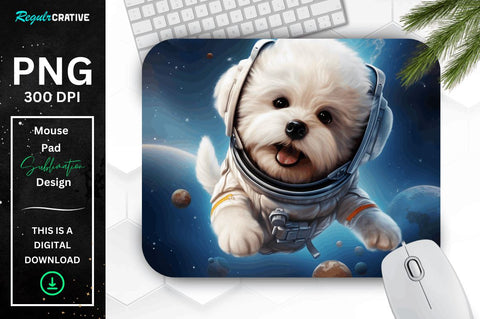 Cute Astronaunt Dog Mouse Pad Bundle Sublimation Regulrcrative 