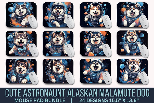Cute Astronaunt Dog Mouse Pad Bundle Sublimation Regulrcrative 