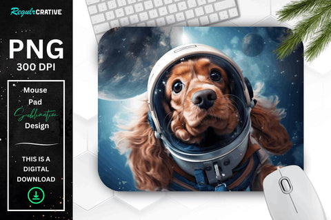 Cute Astronaunt Dog Mouse Pad Bundle Sublimation Regulrcrative 