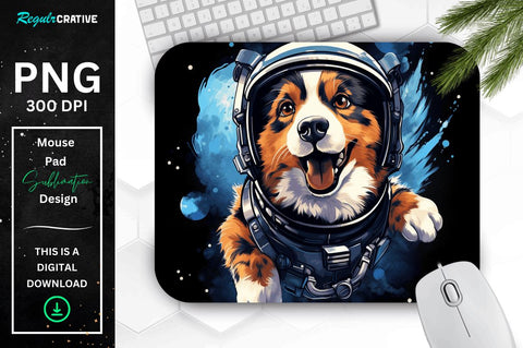 Cute Astronaunt Dog Mouse Pad Bundle Sublimation Regulrcrative 