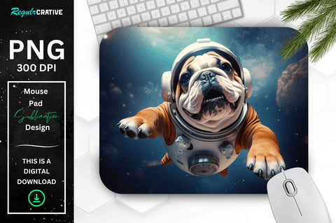Cute Astronaunt Dog Mouse Pad Bundle Sublimation Regulrcrative 