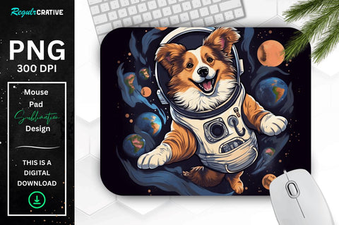 Cute Astronaunt Dog Mouse Pad Bundle Sublimation Regulrcrative 