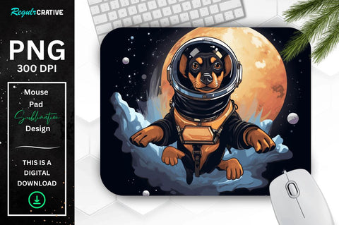 Cute Astronaunt Dog Mouse Pad Bundle Sublimation Regulrcrative 