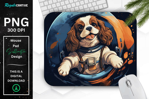 Cute Astronaunt Dog Mouse Pad Bundle Sublimation Regulrcrative 