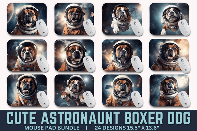 Cute Astronaunt Dog Mouse Pad Bundle Sublimation Regulrcrative 