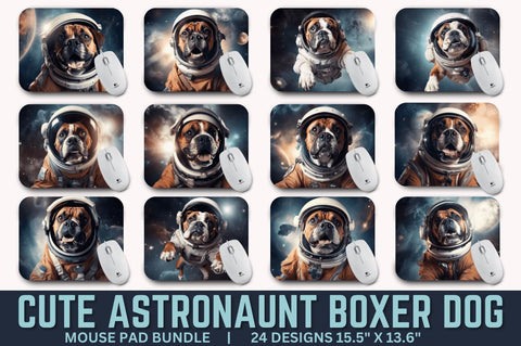 Cute Astronaunt Dog Mouse Pad Bundle Sublimation Regulrcrative 