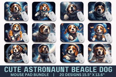 Cute Astronaunt Dog Mouse Pad Bundle Sublimation Regulrcrative 