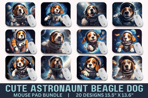Cute Astronaunt Dog Mouse Pad Bundle Sublimation Regulrcrative 