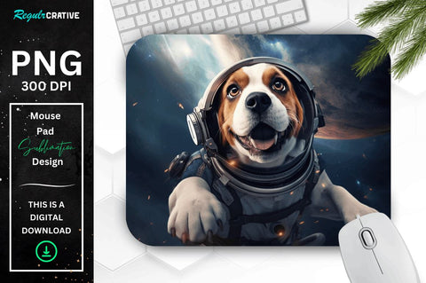 Cute Astronaunt Dog Mouse Pad Bundle Sublimation Regulrcrative 