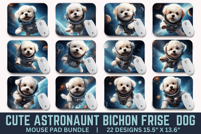 Cute Astronaunt Dog Mouse Pad Bundle Sublimation Regulrcrative 