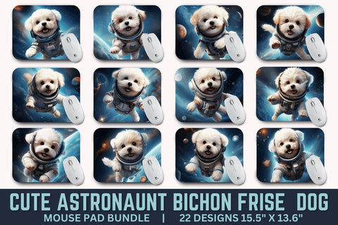 Cute Astronaunt Dog Mouse Pad Bundle Sublimation Regulrcrative 