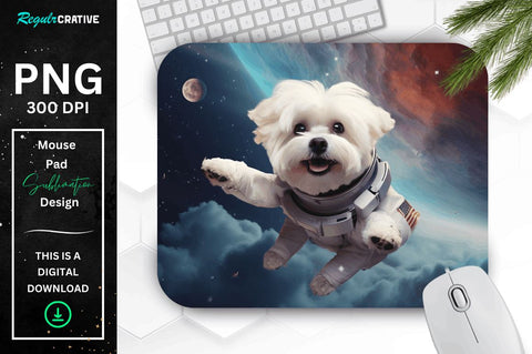 Cute Astronaunt Dog Mouse Pad Bundle Sublimation Regulrcrative 