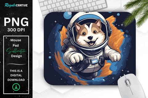 Cute Astronaunt Dog Mouse Pad Bundle Sublimation Regulrcrative 