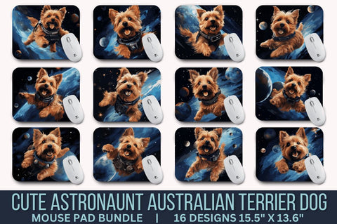 Cute Astronaunt Dog Mouse Pad Bundle Sublimation Regulrcrative 