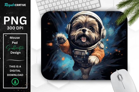 Cute Astronaunt Dog Mouse Pad Bundle Sublimation Regulrcrative 