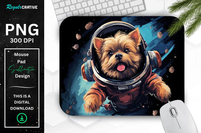 Cute Astronaunt Dog Mouse Pad Sublimation Regulrcrative 