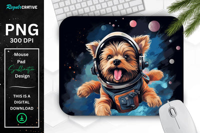 Cute Astronaunt Dog Mouse Pad Sublimation Regulrcrative 
