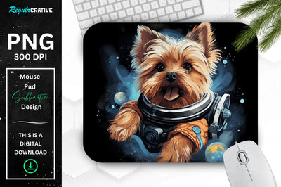 Cute Astronaunt Dog Mouse Pad Sublimation Regulrcrative 