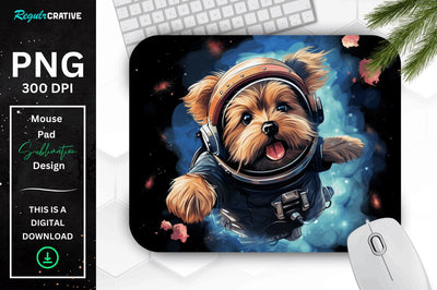 Cute Astronaunt Dog Mouse Pad Sublimation Regulrcrative 