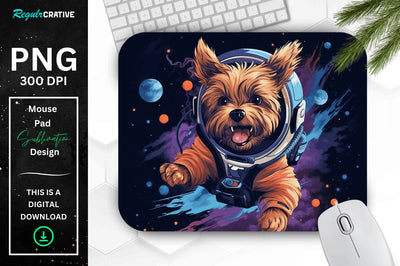Cute Astronaunt Dog Mouse Pad Sublimation Regulrcrative 