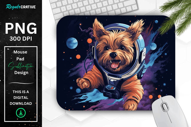 Cute Astronaunt Dog Mouse Pad Sublimation Regulrcrative 