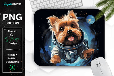 Cute Astronaunt Dog Mouse Pad Sublimation Regulrcrative 