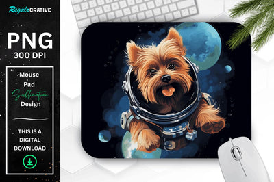 Cute Astronaunt Dog Mouse Pad Sublimation Regulrcrative 
