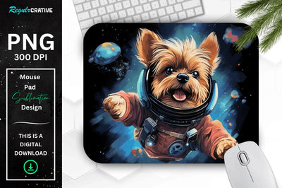 Cute Astronaunt Dog Mouse Pad Sublimation Regulrcrative 
