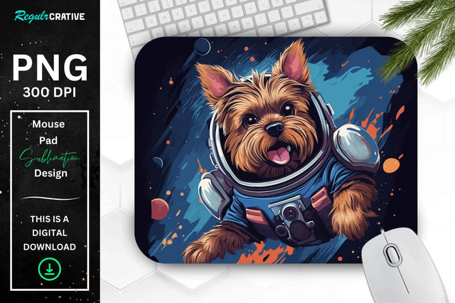 Cute Astronaunt Dog Mouse Pad Sublimation Regulrcrative 