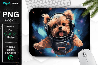 Cute Astronaunt Dog Mouse Pad Sublimation Regulrcrative 