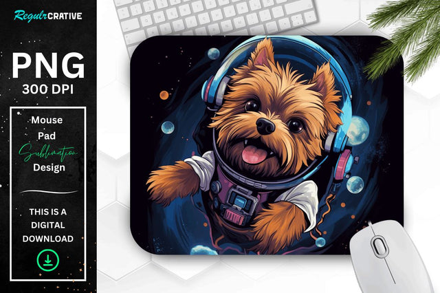 Cute Astronaunt Dog Mouse Pad Sublimation Regulrcrative 