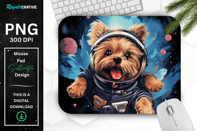 Cute Astronaunt Dog Mouse Pad Sublimation Regulrcrative 