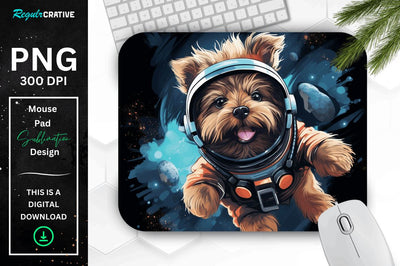 Cute Astronaunt Dog Mouse Pad Sublimation Regulrcrative 