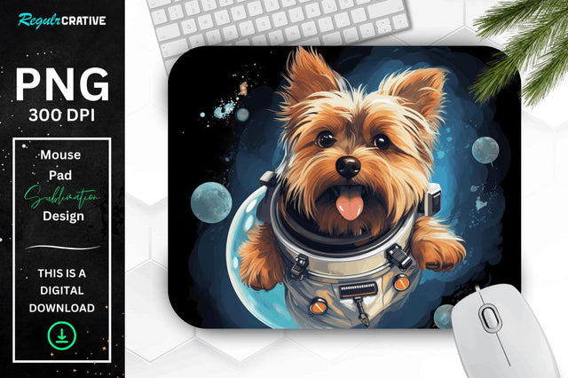 Cute Astronaunt Dog Mouse Pad Sublimation Regulrcrative 