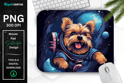 Cute Astronaunt Dog Mouse Pad Sublimation Regulrcrative 