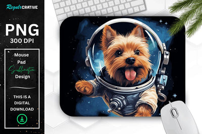 Cute Astronaunt Dog Mouse Pad Sublimation Regulrcrative 