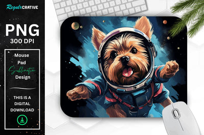 Cute Astronaunt Dog Mouse Pad Sublimation Regulrcrative 