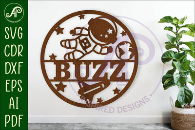 Cute Astronaut name wall art sign, SVG file SVG APInspireddesigns 