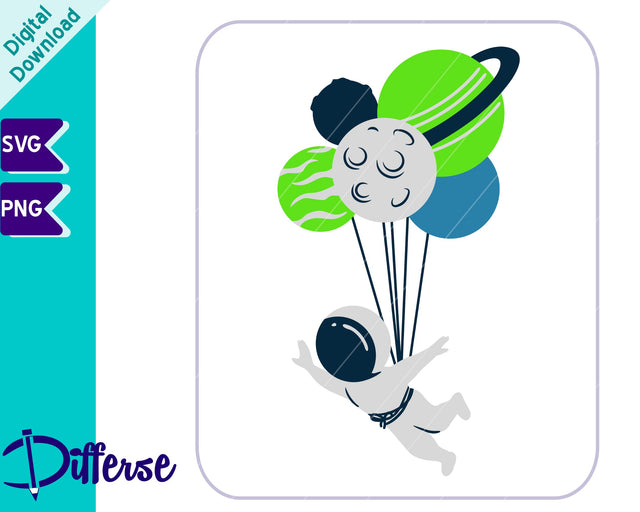 Cute Astronaut SVG | Kids Space SVG SVG Differse 