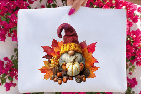 Cute Autumn Gnome PNG Clipart Bundle. Sublimation SVGArt 