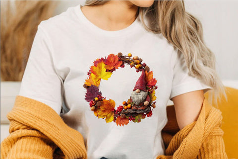 Cute Autumn Gnome PNG Clipart Bundle. Sublimation SVGArt 