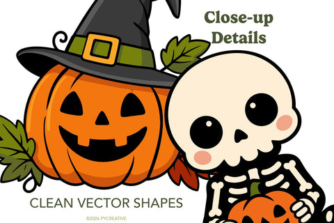 Cute Autumn Halloween Clipart SVG PNG SVG Patty Young Creative 