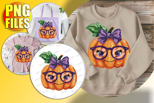 Cute Autumn Pumpkin Clipart for Sublimation - Coquette Bow Sublimation afrosvg 