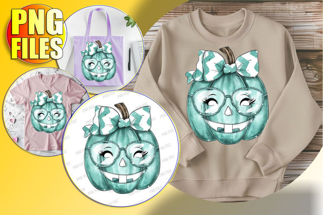 Cute Autumn Pumpkin Clipart for Sublimation - Coquette Bow Sublimation afrosvg 