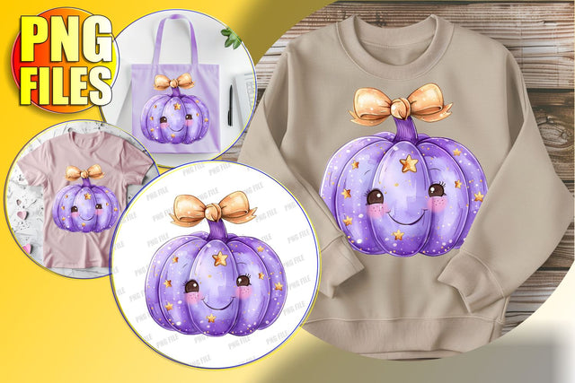 Cute Autumn Pumpkin Design with Bow - Sublimation Clipart Sublimation afrosvg 