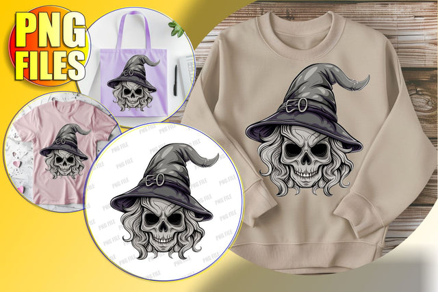 Cute Autumn Skull Clipart with Bow - Sublimation PNG Sublimation afrosvg 